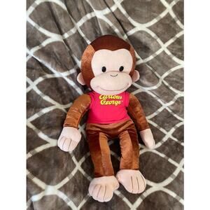 CURIOUS GEORGE‎ Monkey Stuffed Animal Brown Red Shirt Cartoon
